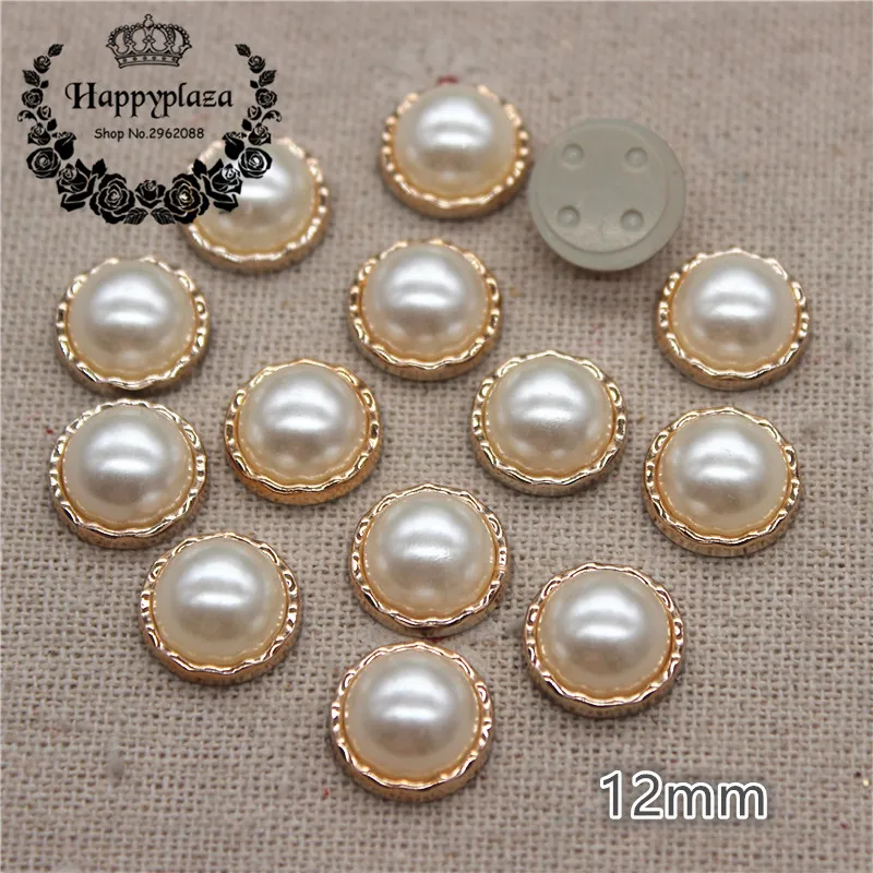 

50 шт., 12 мм, золотые кружевные жемчужины