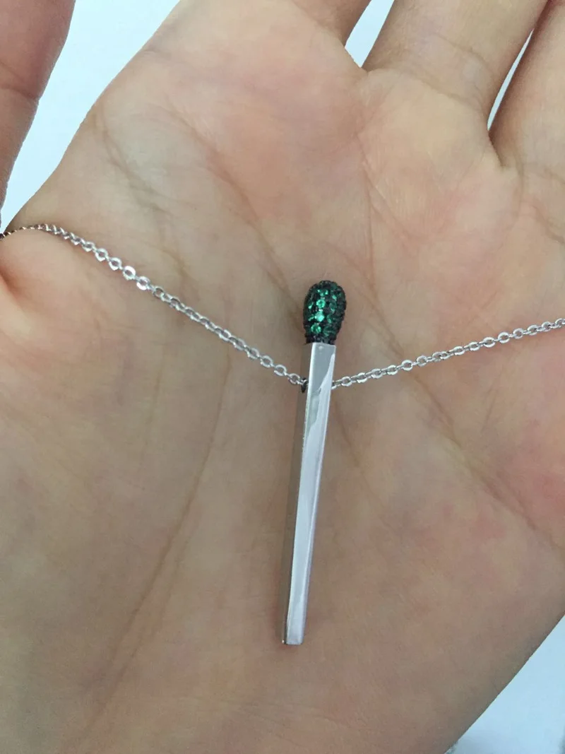 green Горячее предложение, новинка, AAA, циркон, ожерелье-воротник, медная цепочка, шарм, серый, синий, циркон, простой, огненный, спичечный, ожерелье, женское ювелирное изделие - Окраска металла: green