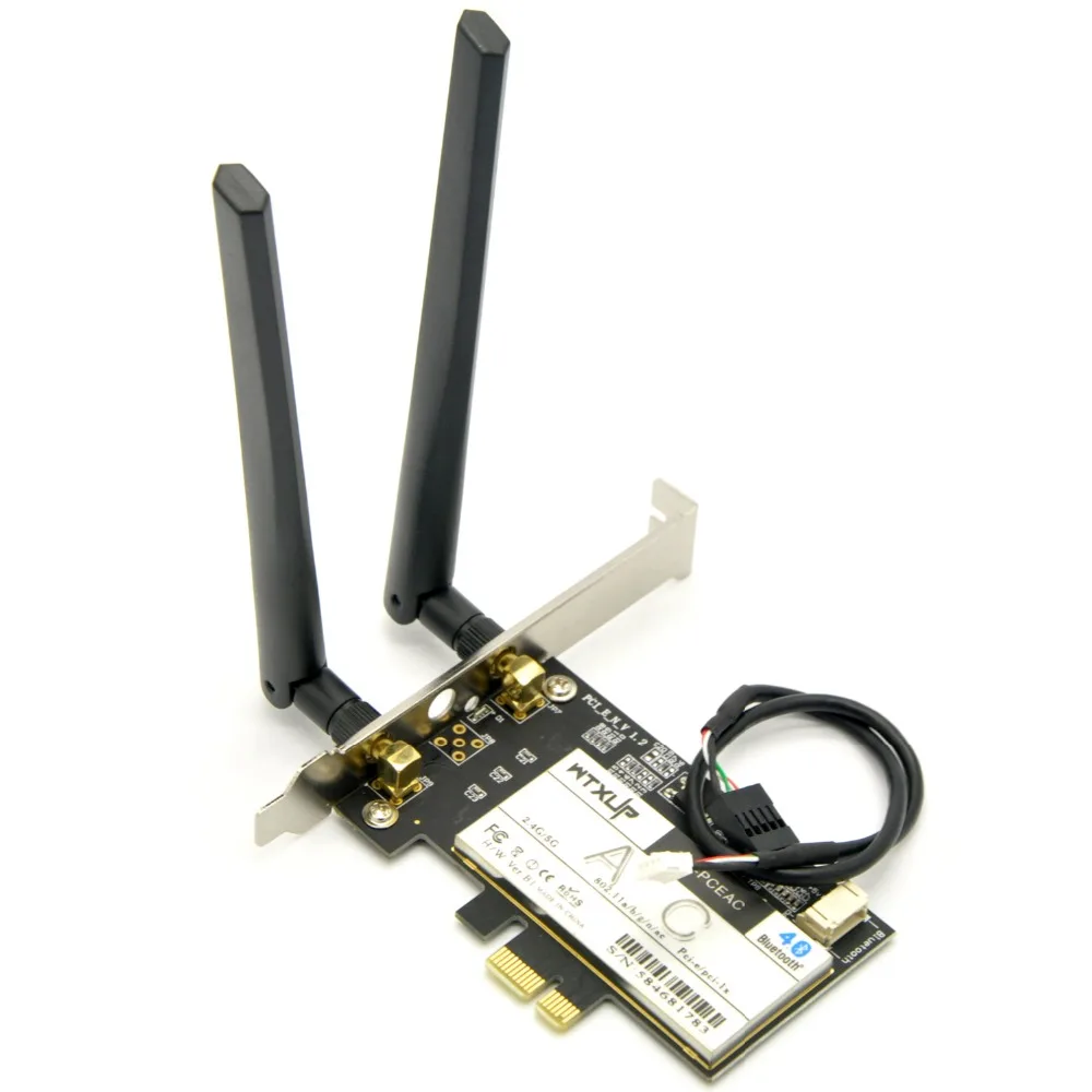 Настольный Wi Fi адаптер WTXUP Qualcomm Atheros NFA344 802.11ac 1200 Мбит/с PCi Express беспроводной PCI с