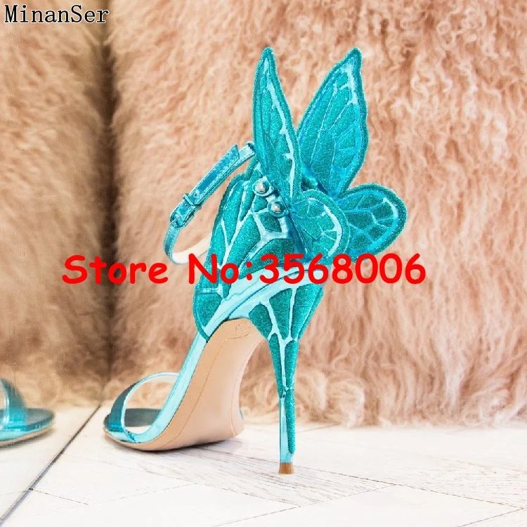 Модные туфли на тонком высоком каблуке с вышитыми бабочками Милые Потрясающие