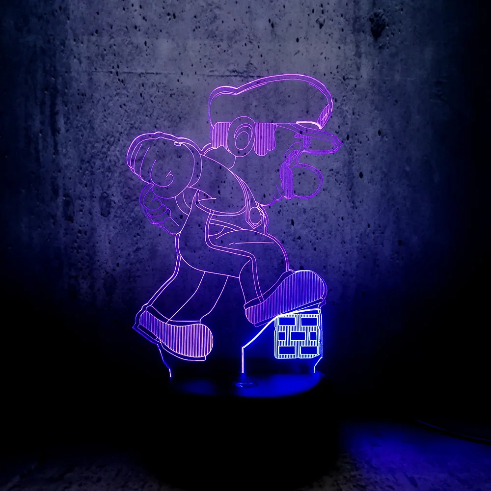 Микс два цвета LED мультфильм ночник Классическая игра роль Марио шаг на коробке