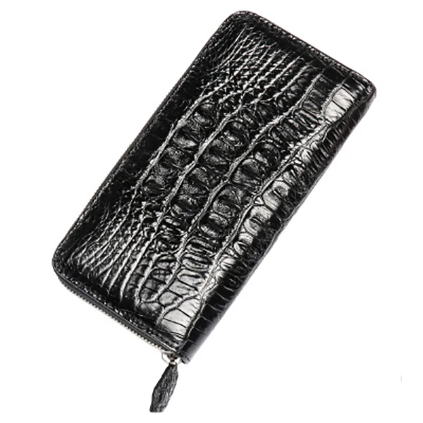 02 black LAMGSIDI, натуральная крокодиловая кожа, клатч, защитный чехол для iphone x, 6, 7, 8 plus, 5S, SE, роскошная, деловая, благородная, многофункциональная сумка - Цвет: 02 black
