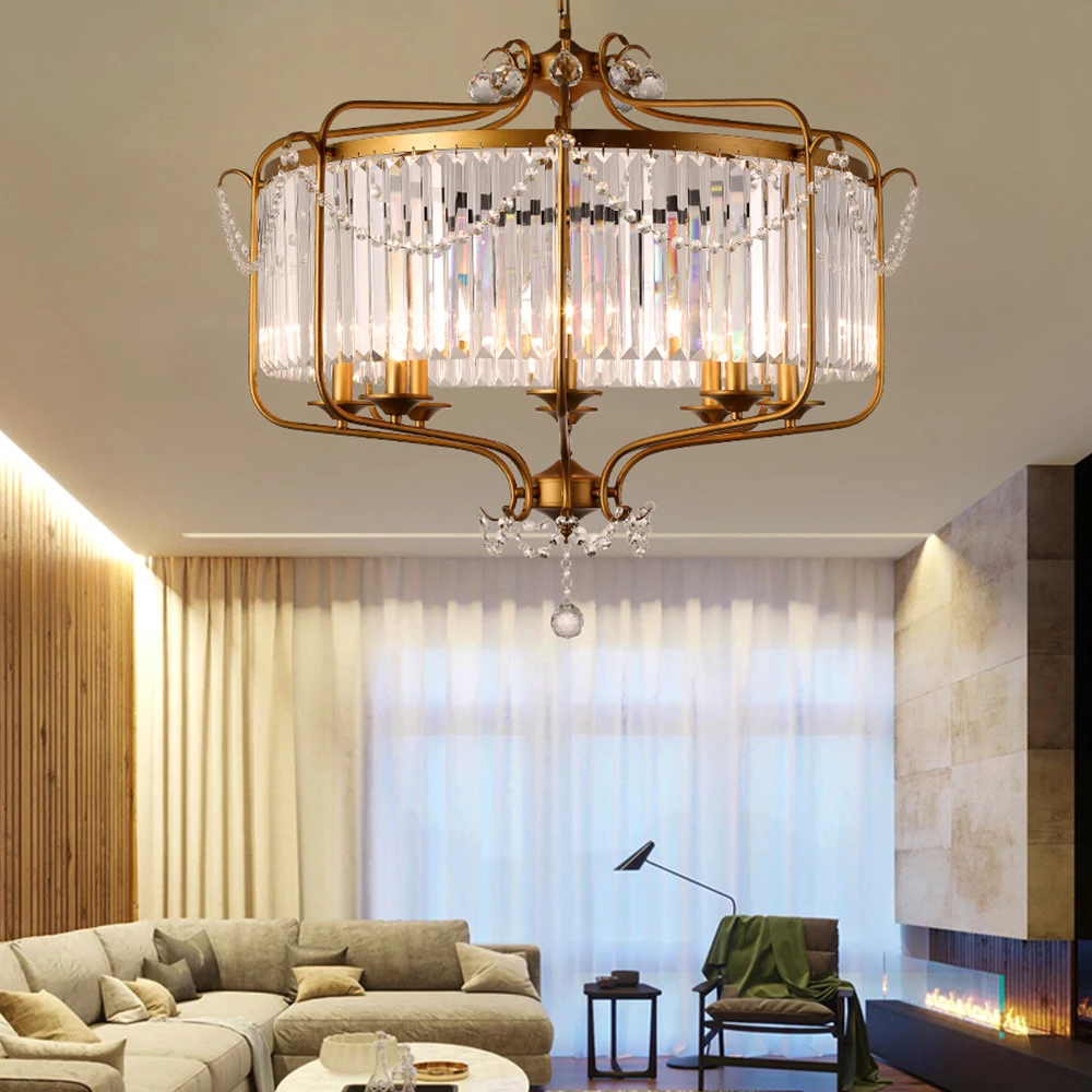 Современная роскошная светодиодная люстра из железа и стекла потолочные