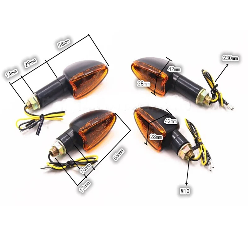 4 шт./компл. светодиодный светильник поворотников для мотоцикла мигающий s задний