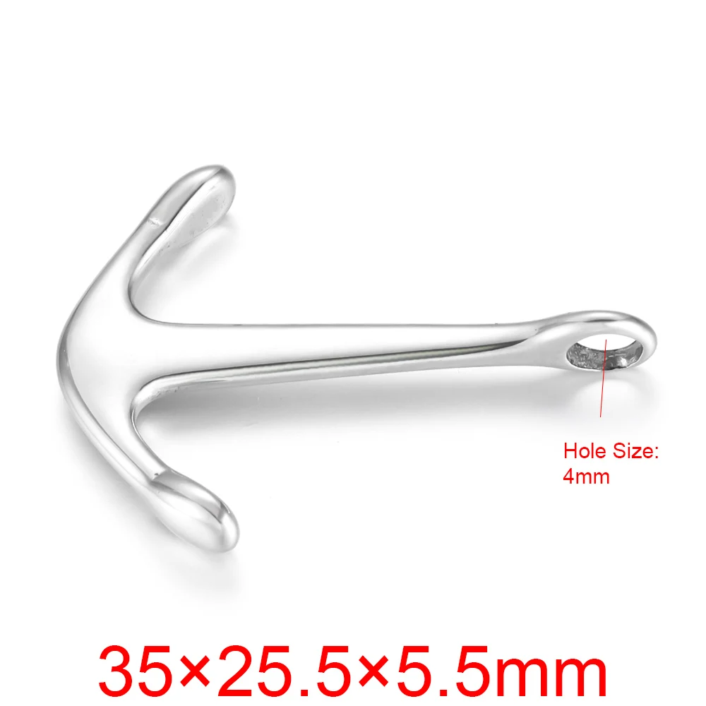 35x25.5x5.5mm Якорь из нержавеющей стали, полированное отверстие, 2 мм, 3 мм, 4 мм, браслет, крючки, застежка, фурнитура для изготовления ювелирных изделий, принадлежности для самостоятельного изготовления, аксессуары - Цвет: 35x25.5x5.5mm