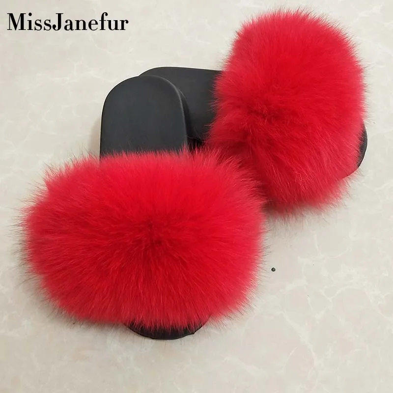 Детские тапочки с натуральным лисьим мехом Сезон Зима мягкий Повседневный
