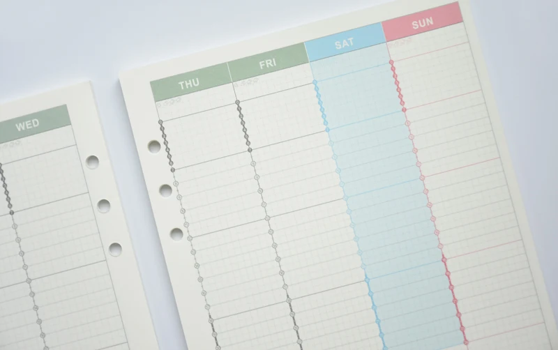 A5/A6 спиральная бумага для заправки блокнотов, наполнитель для Filofax, Еженедельный планировщик, вставки, внутренние страницы, переплет, бумага для книг, канцелярские принадлежности