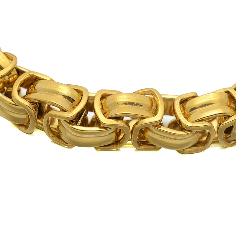 Мужской золотистый браслет-цепочка из нержавеющей стали | Украшения и аксессуары