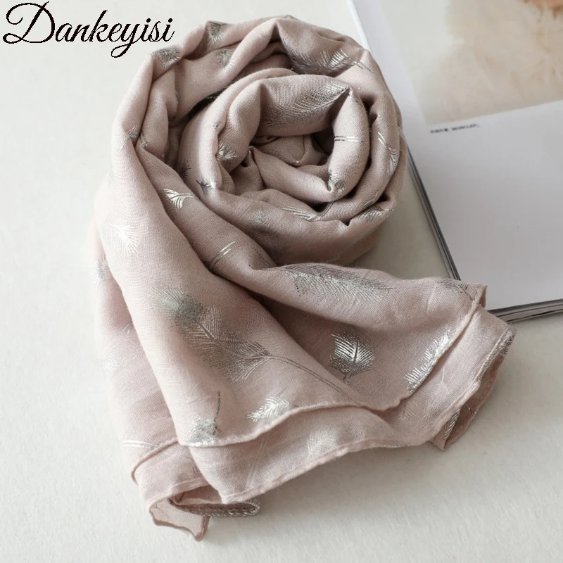 

DANKEYISI Muslim Hijab Bandana and Pashmina for Ladies Ethnic Style Cotton Scarves Women Shawls Fashion Design Pashmina