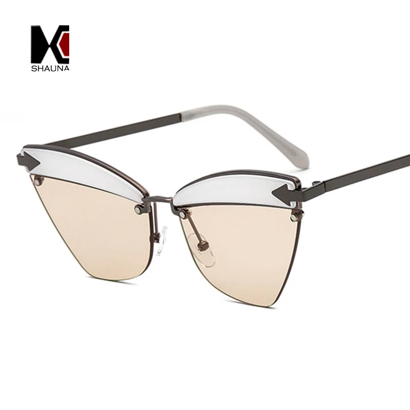SHAUNA модные очки половинки женские солнцезащитные кошачий глаз Ретро UV400|ladies