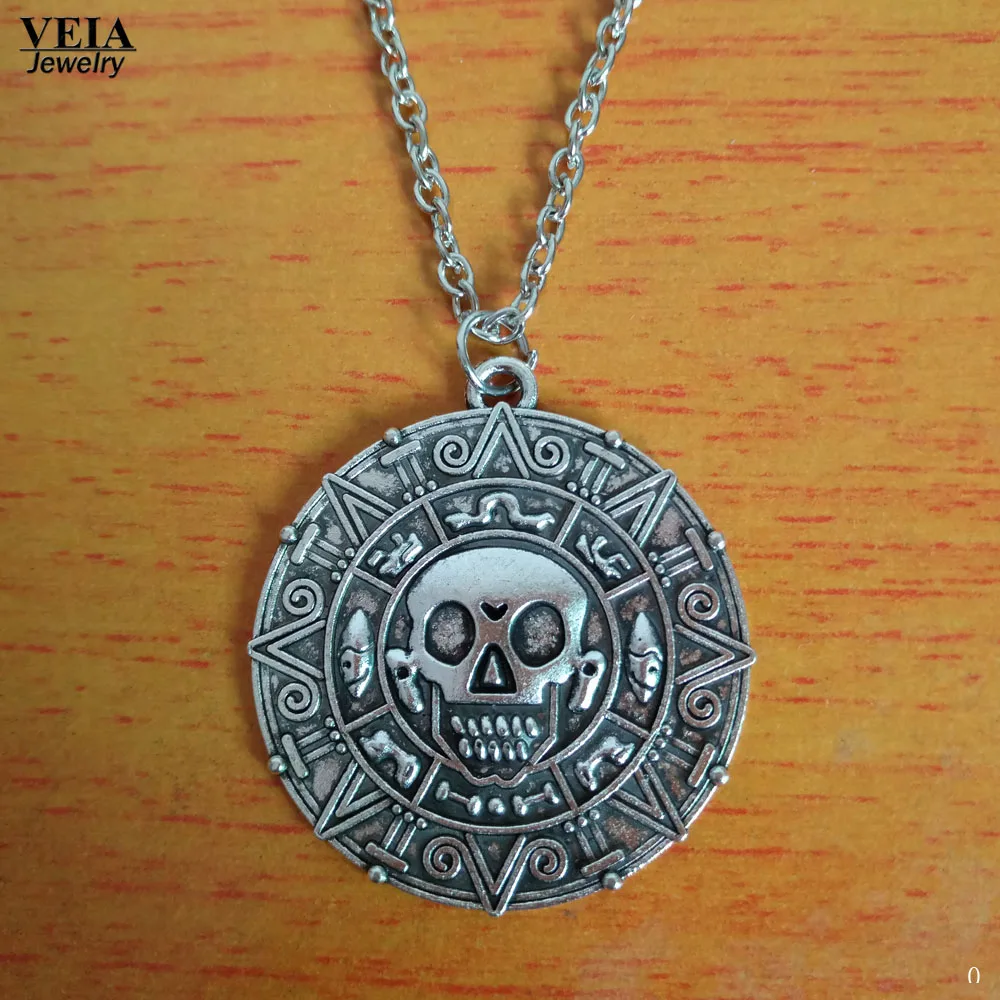 2017 фильм Пираты Карибского моря ожерелье ацтеков винтажные серебряные медальон