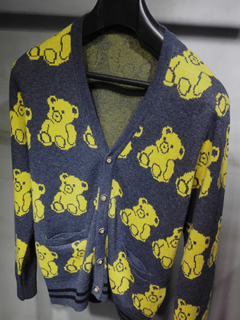 Новинка 2017 мужской кашемировый свитер с медведем | Мужская одежда