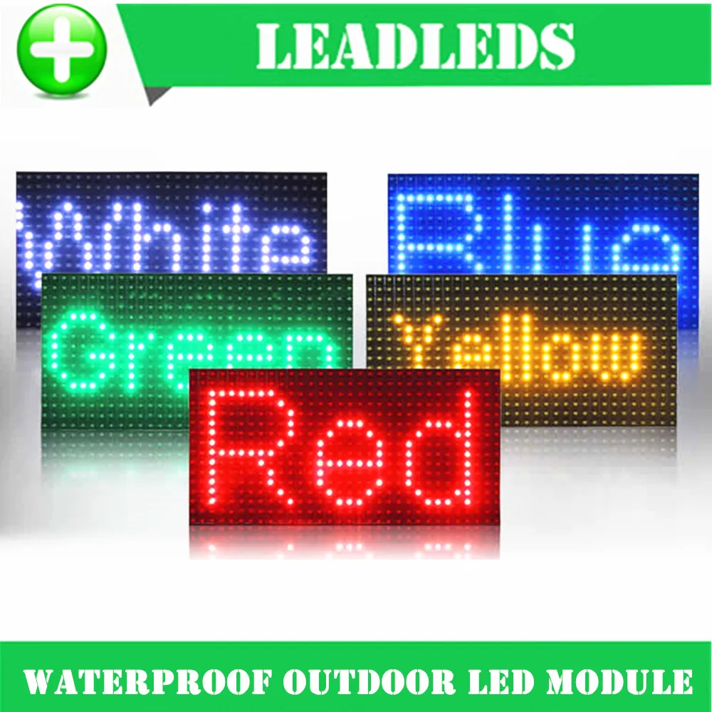 

32*16cm waterproof P10 Outdoor Red Green Yellow Blue Led module for single color P10 led message display module