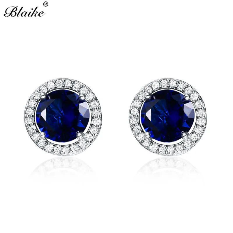Женские круглые серьги гвоздики Blaike фиолетовые/синие/красные/зеленые