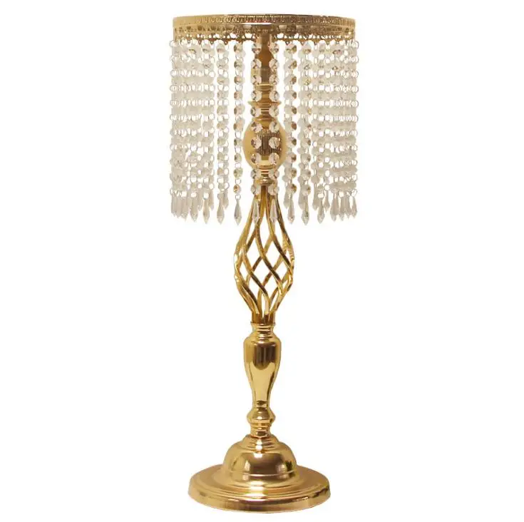

70cm Rhinestone Candelabra Silver Gold Candle Holder Table Centerpiece Vase Stand Crystal Candlestick Wedding Decoration SN402