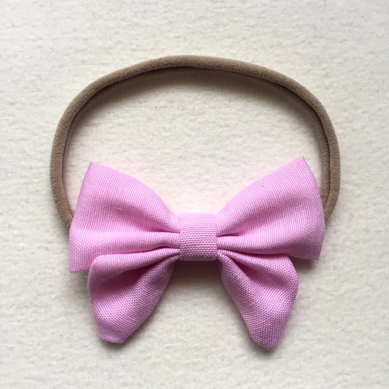 4 Pcs/lot High Quality Handmade solid Nylon Headband Bow Headbands For cute Kids Girls Hair Accessories Headwear cloth head band | Мать и