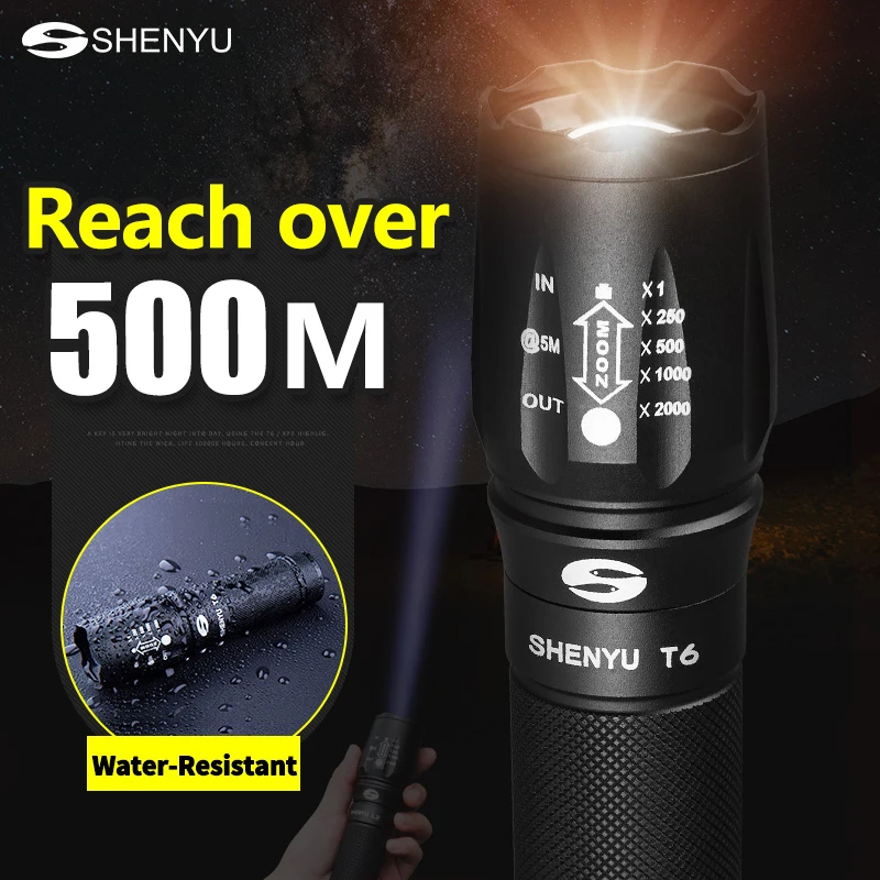 SHENYU светодиодный фонарь 26650 водонепроницаемый фонарик Cree XML t6 l2 600 люмен