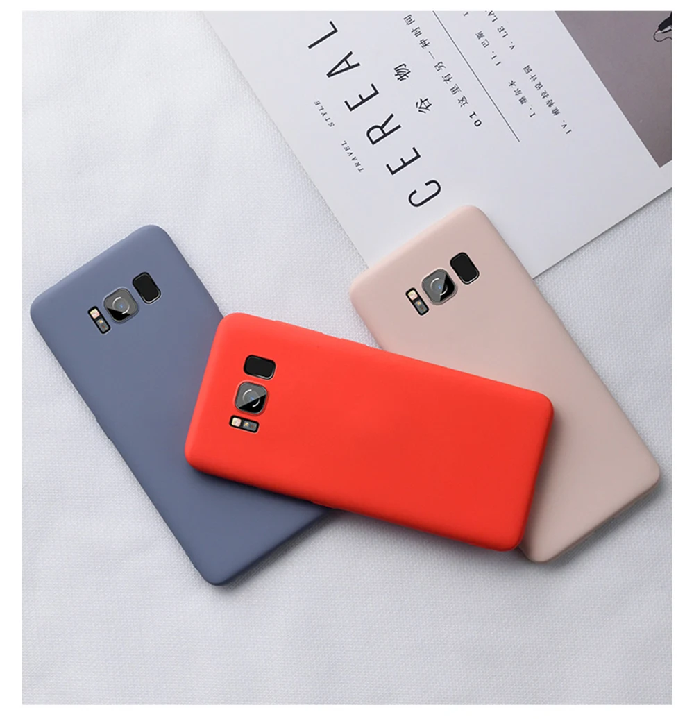 Original Case for Samsung Galaxy S10 Plus S10E S8 S9 Note 8 9 Summer Liquid Silicone Soft Cover SamsungS10 Phone Shell Coque |