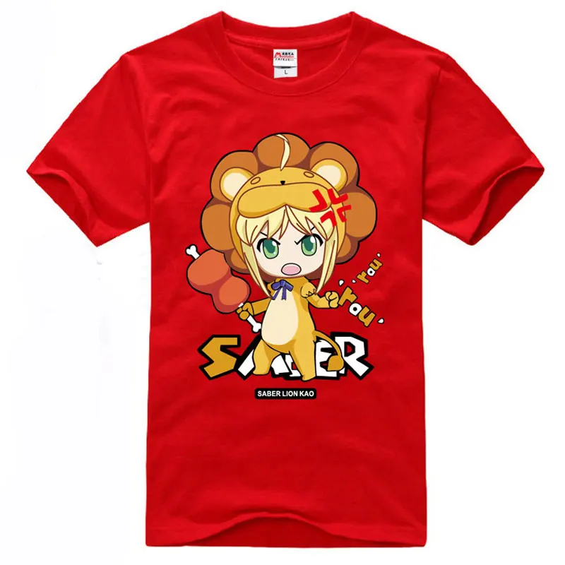 Fate Zero Saber Lion Arturia Pendragon/футболка с короткими рукавами реглан облегающая футболка