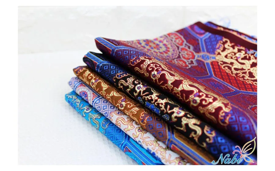 SMTA Подсолнух Дракон шелковая парча ткань китайский стиль cheongsam парча ткань жаккардовая ткань темная
