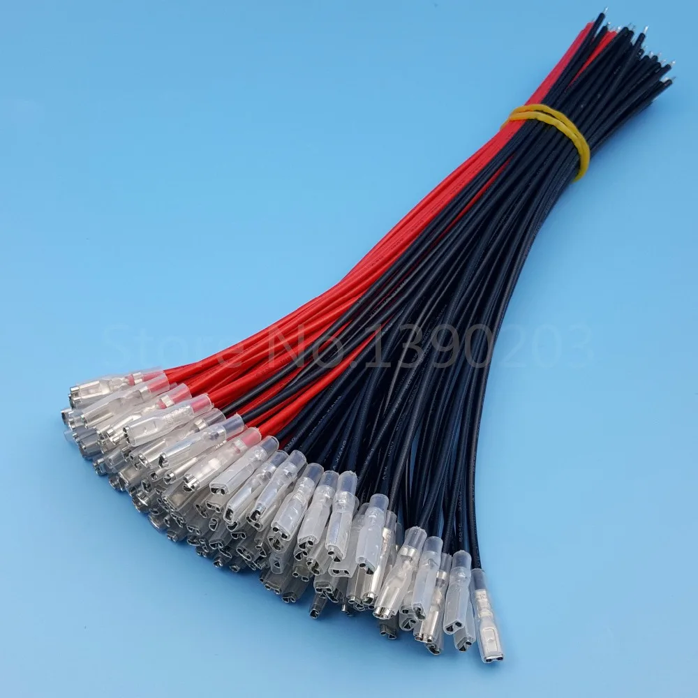 100 шт. 2,8 мм Женская Лопата обжимные клеммы 20 см 20AWG разъем провода