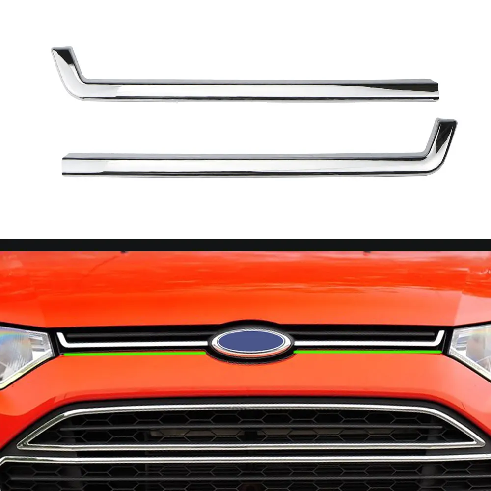 

Car Chrome Front Grille Grill Head Light Cover Trim Fit for Ford Ecosport 2013 2014 2015 2016 2017 Insert Styling Molding Parts