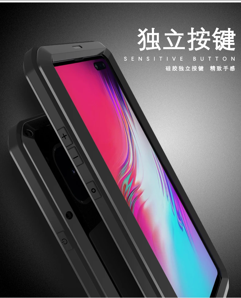 Металлический бронированный чехол на все тело для samsung Galaxy S10 5G чехол противоударный сверхпрочный с Gorrila стеклянная крышка для samsung S10 5G чехол