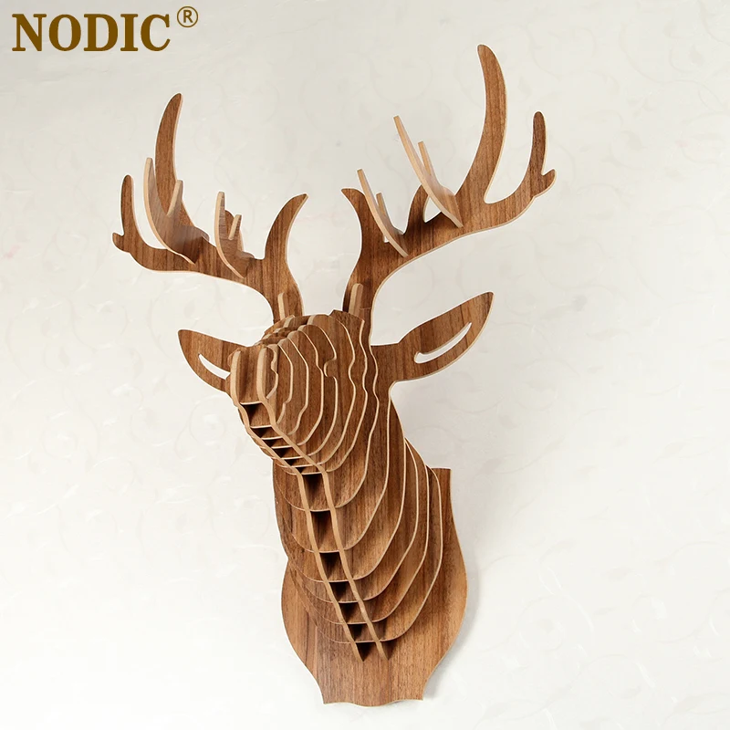 NODIC голова оленя украшение для дома настенное искусство сделай сам деревянный