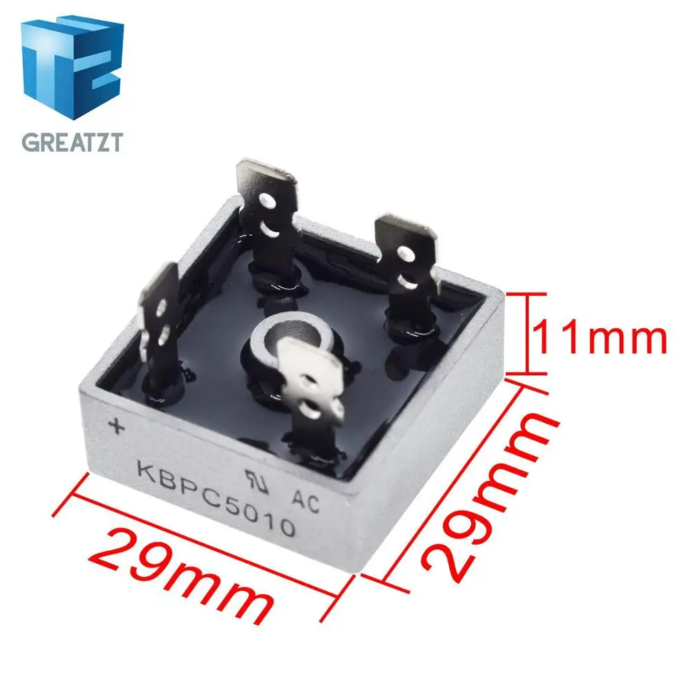 GREATZT 1 шт. диодный мост KBPC5010 50A 1000 В выпрямитель kbpc5010|100 pcs|10 pcs |