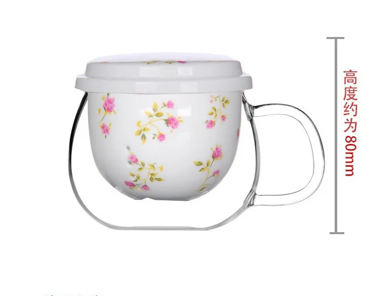 1 шт. термостойкий стеклянный чайник керамика со съемным фарфоровым заварным