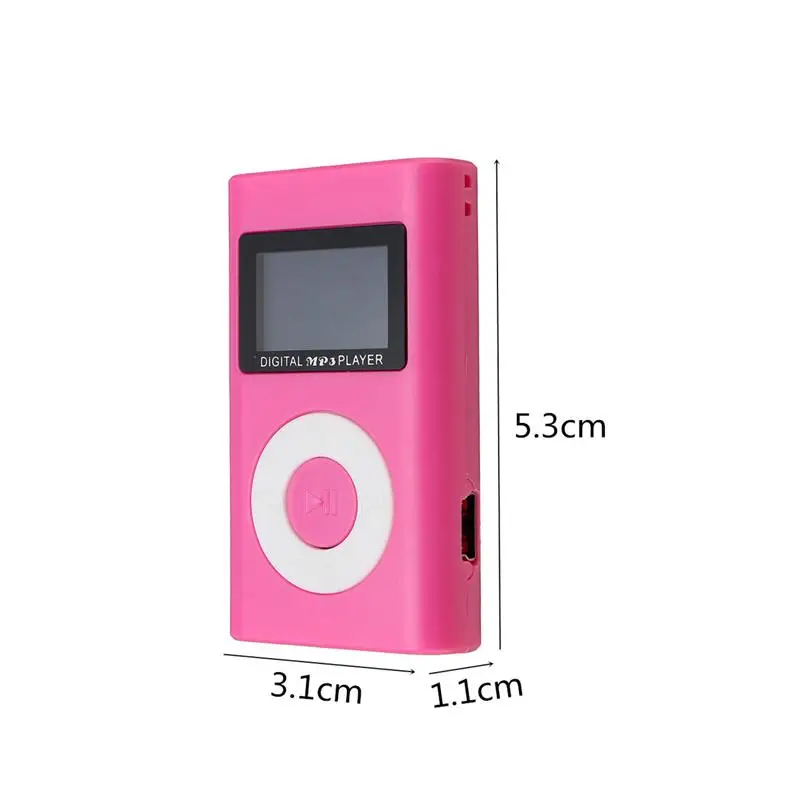 LEORY Мини Портативный USB MP3 плеер с наушниками ЖК-экран Поддержка 32 ГБ Micro SD TF кард-ридер для спорта музыкальный плеер MP3