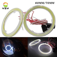 ysy 1 pair car angel eyes led car halo ring lights led angel eyes headlight for car auto moto moped scooter motorcycle 60mm70mm