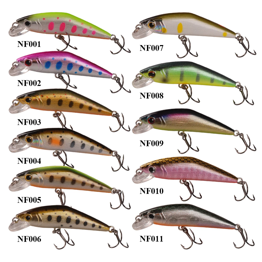 TAF Minnow приманки 50 мм 3 6 г тонущие рыболовные наживки Франция VMC крючками Swimbait ИСОГД