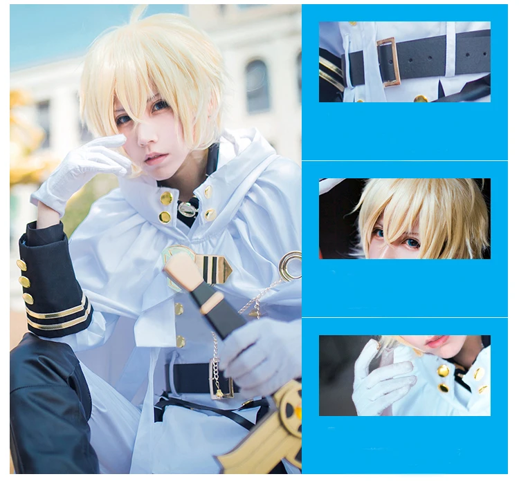 Горячая аниме Серафим конца Owari no Seraph Mikaela Hyakuya униформа косплей костюм с парик Полный набор меч