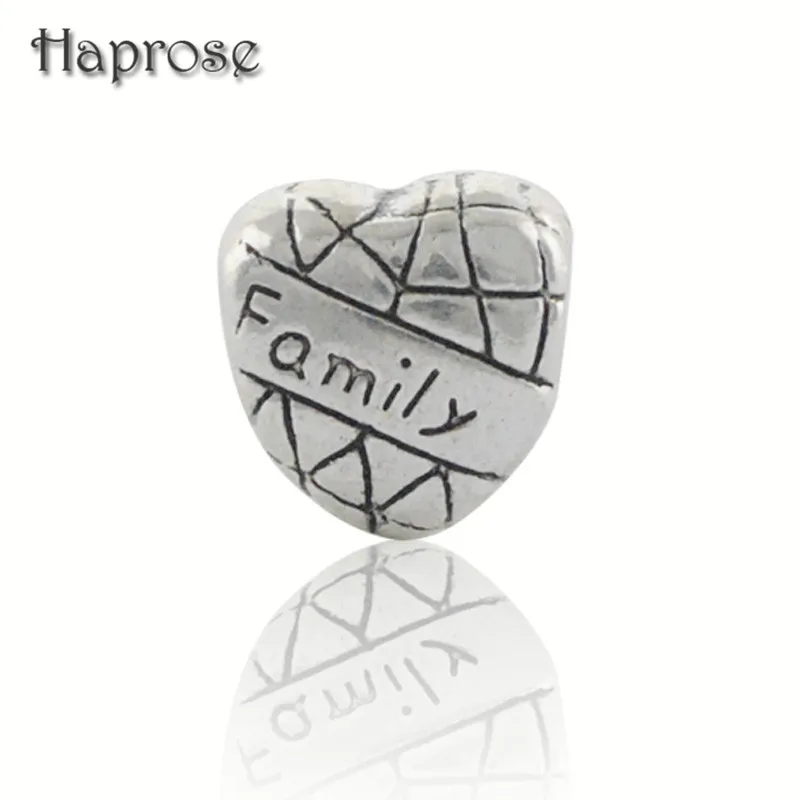 Серебряные оригинальные фирменные бусины милое сердце семейные шармы дизайн