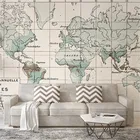 Фотообои на заказ, 3D винтажный пейзаж, фотообои с картой мира, обои для гостиной, спальни, домашний декор