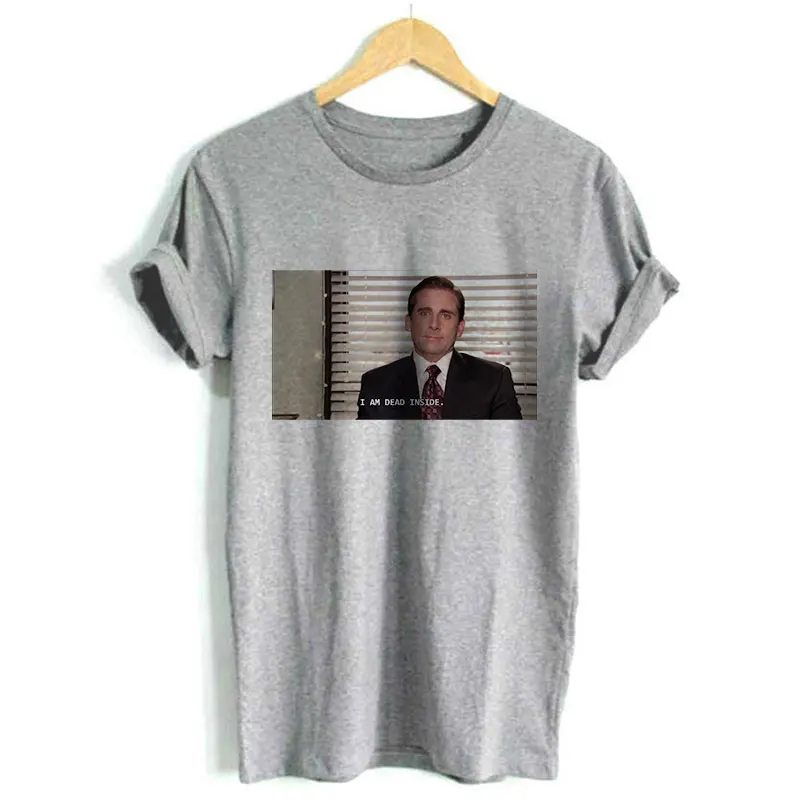 Забавные топы с надписью The Office в стиле Харадзюку I Am Dead Inside футболка Майкла Скотта