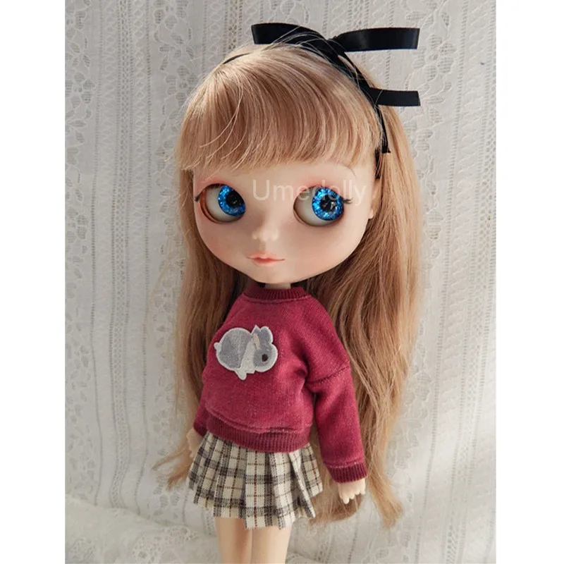 1 комплект кукла Icy Blyth 1/6 клетчатая юбка + топ с вырезом Одежда для куклы Licca Aonze 30 см