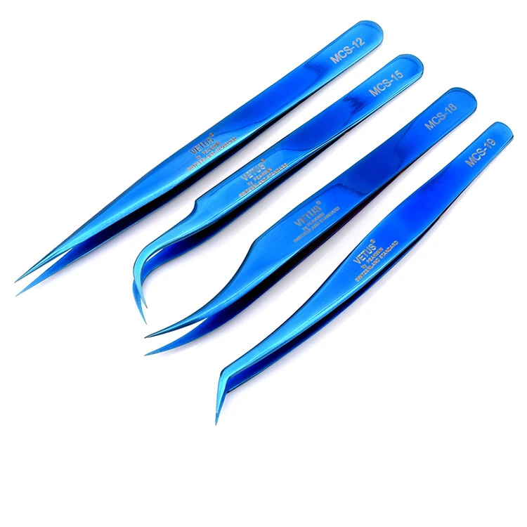 Vetus MCS серия Dream blue Цвета Премиум красота щипцы для макияжа для наращивания ресниц Pinzas Супер точность