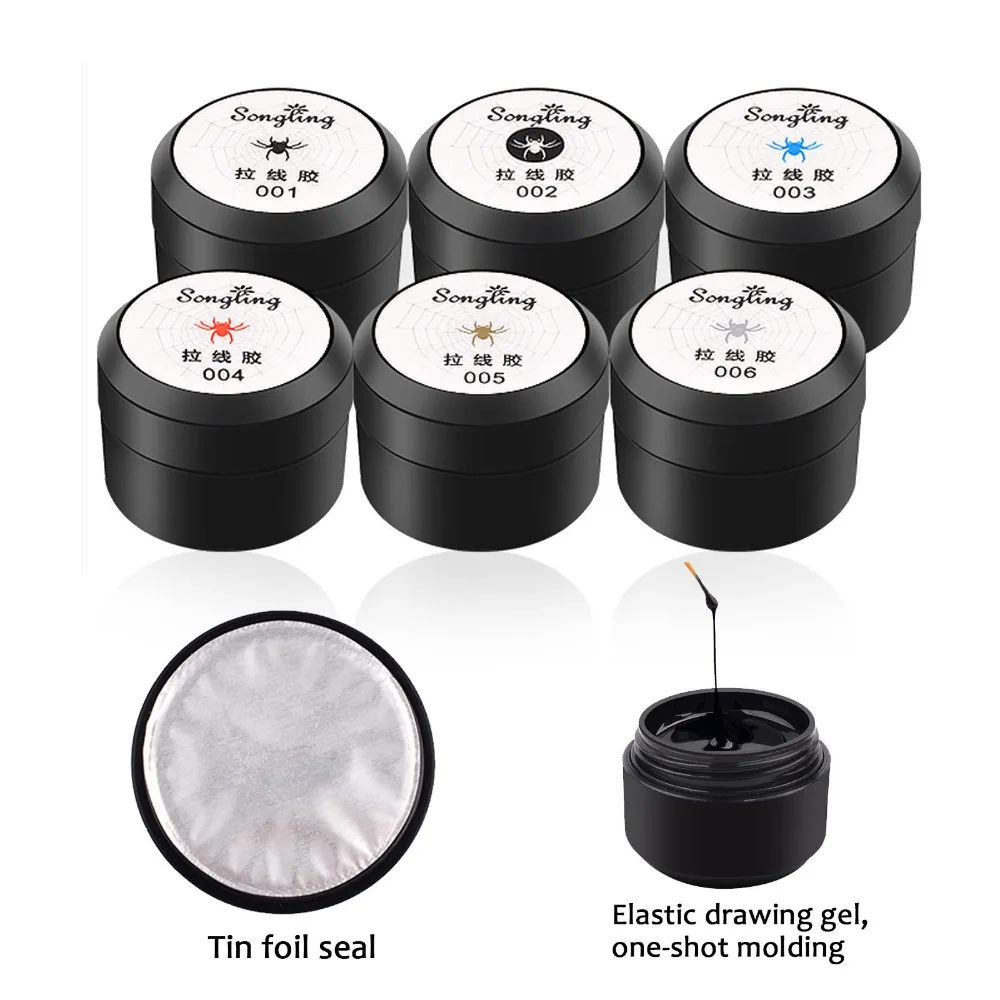 Anmas Rucci 6 цветов/набор УФ гель для дизайна ногтей рисунок эластичная линия краска