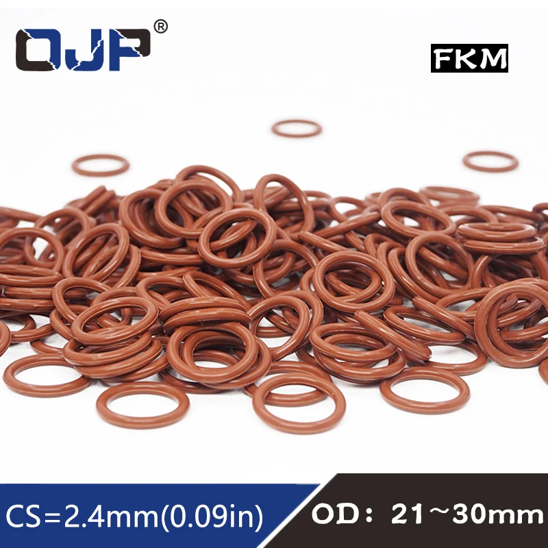

3 шт. фторрезиновое кольцо, коричневое уплотнительное кольцо FKM, уплотнительное кольцо CS: 2,4 мм OD21/22/23/24/25/26/27/28/29/30 мм, резиновое уплотнительное...