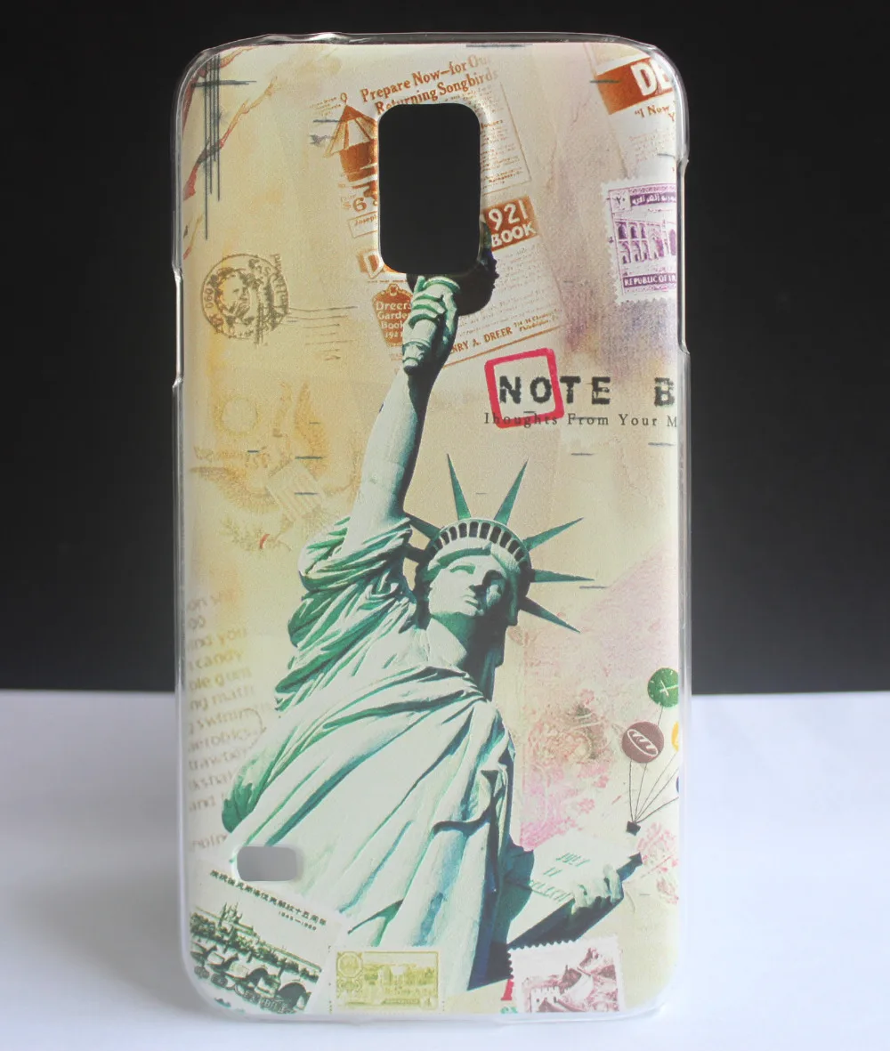 Статуя Свободы 3D UV Распечатанный Дизайн Жесткий Защитный Чехол Для Samsung Galaxy S5 i9600 Funda Capa New on.