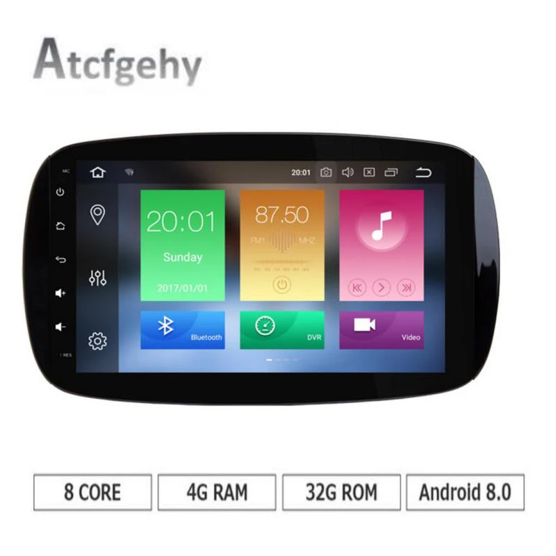 9 &quotAndroid 8.0 один Дин DVD GPS Navi для Mercedes Benz смарт с 4 г Оперативная память 32 встроенная