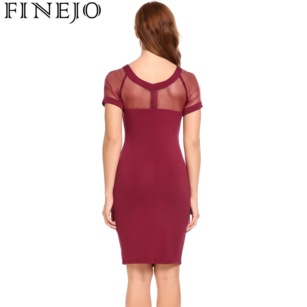 FINEJO летнее платье карандаш для вечеринок облегающее женское с короткими