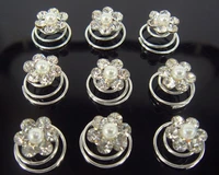 80pcs wedding bridal crystal pearl twists hair pins