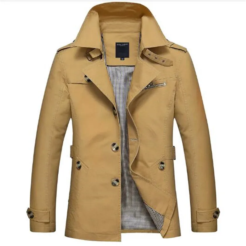 

Korean Overcoat Khaki Black PLus size XXXL XXXXL 5XL british style Slim fit trench coat long men New Spring 2017 man Windbreaker
