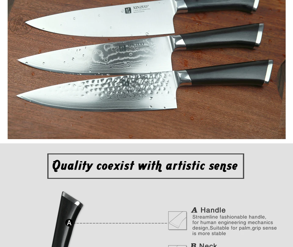 XINZUO 8 ''поварской нож 73 слоя японский дамасский кухонный нож из нержавеющей стали инструмент гьюто ножи черное дерево РУЧКА