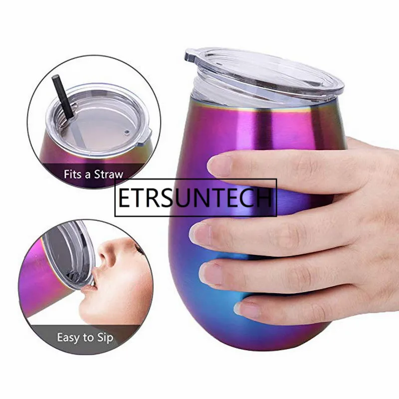 Günstig 100 Stücke Regenbogen 330 Ml Ei Tassen Wein Glas Doppel Wand Edelstahl Vakuum Isolierte Tassen Trinken Kaffee Tassen Tee Bier Tassen
