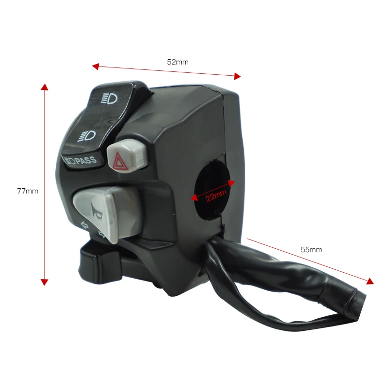 Переключатель управления на руль мотоцикла 7/8 &quot22 мм светильник