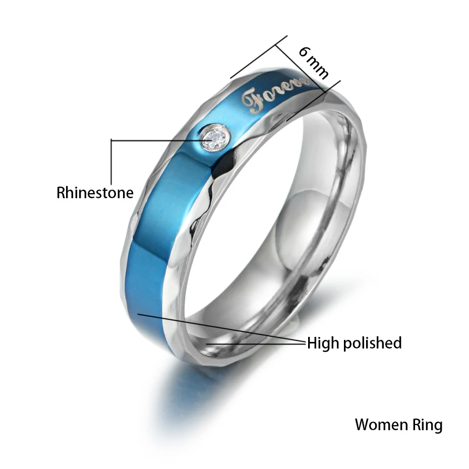 Классические обручальные кольца Rainso Romatic для мужчин и женщин с цирконом стразы